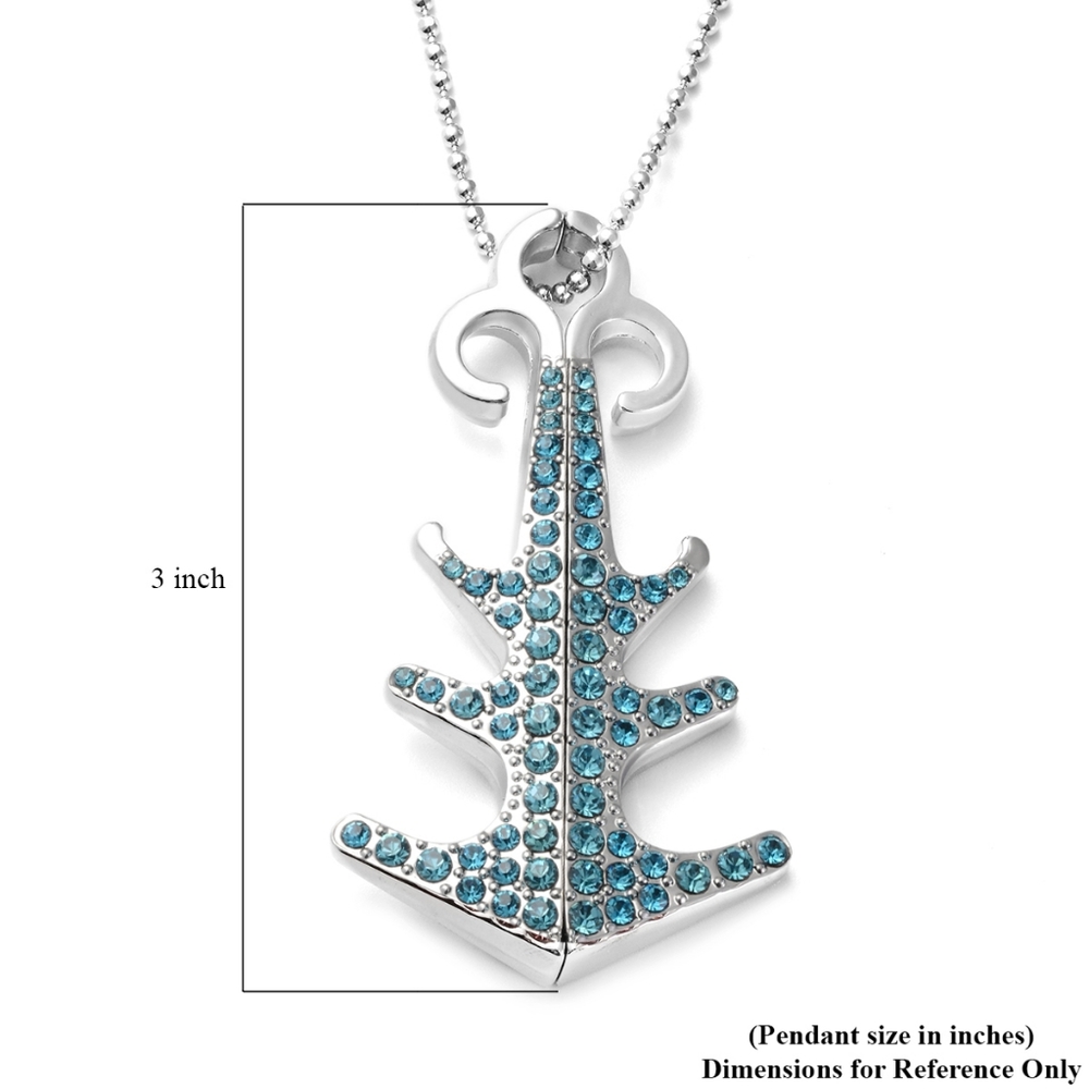 Blue Anchored Charm and Necklace - Picture 4 of 5